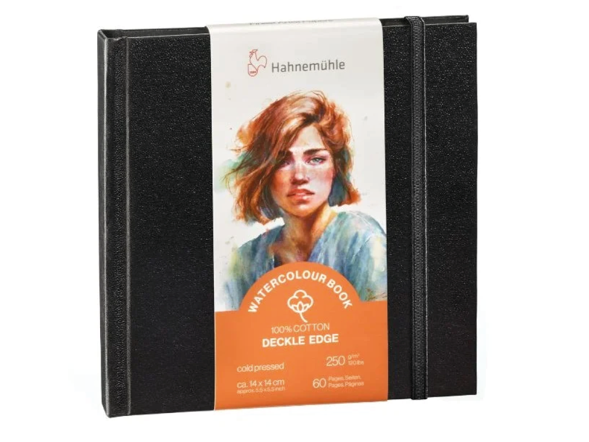 HAHNEMÜHLE WATERCOLOUR DECKLED EDGE BOOK 250GRAM 14X14CM 1