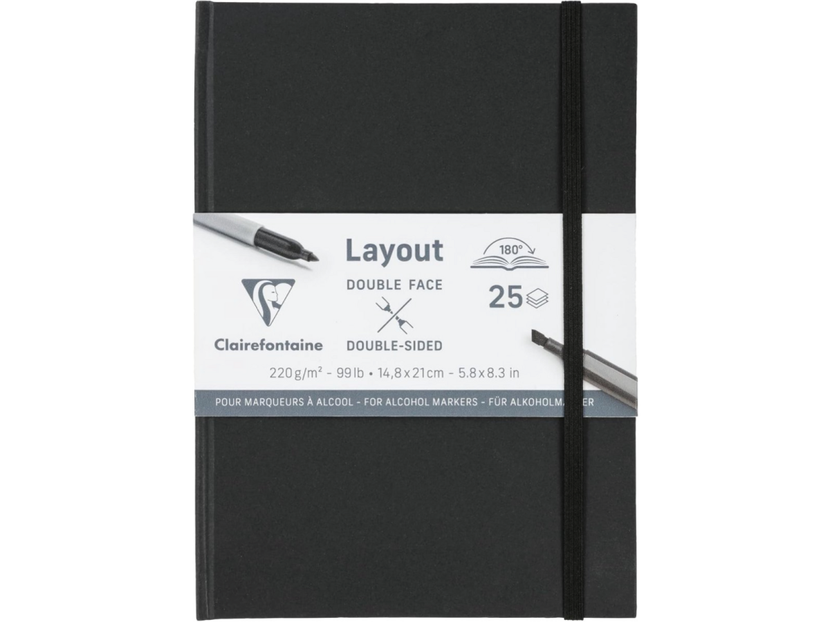 CLAIREFONTAINE LAYOUT BLOCK A5 220G/M² 25 BLATT 1