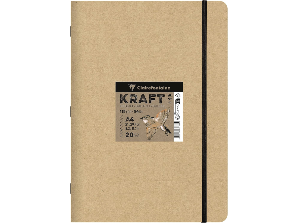 CLAIREFONTAINE KRAFT BLOCK A4 GEHEFTET 115GR 20 BLÄTTER 1