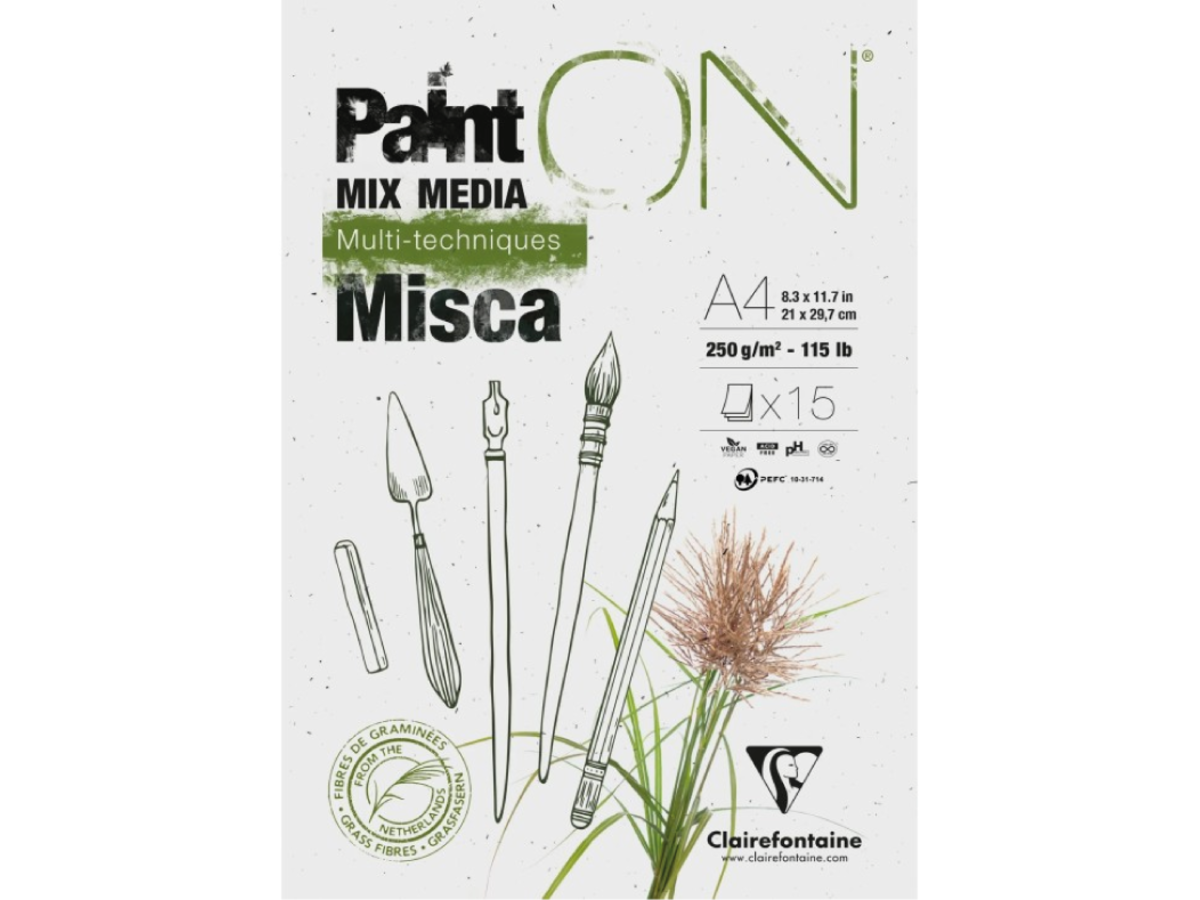CLAIREFONTAINE PAINT ON MISCA  A4 250GRAM 15 BLATT BLOK 1
