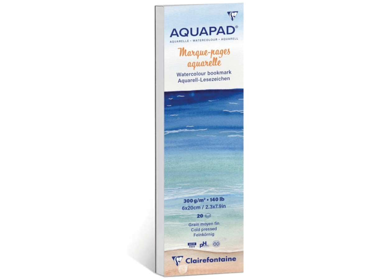 CLAIREFONTAINE AQUAPAD AQUARELLPAPIER LESEZEICHEN · 6 × 20 CM · 300 G/M² · 20 BLATT 1