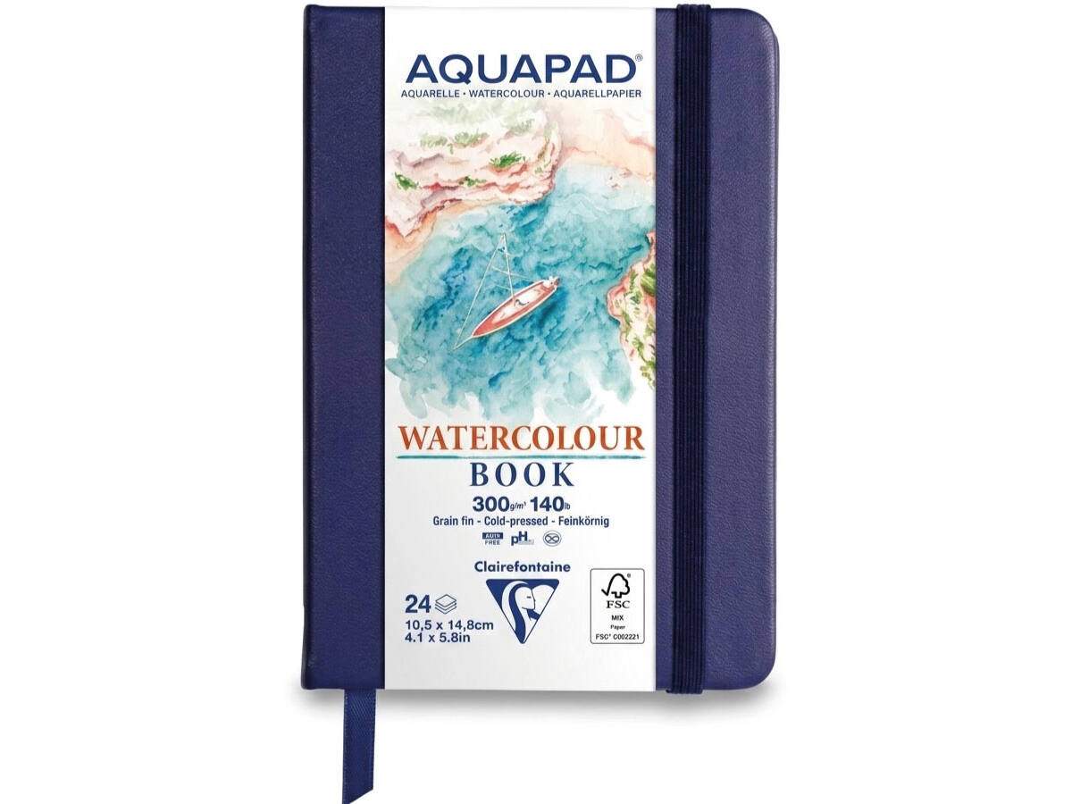CLAIREFONTAINE AQUAPAD WATERCOLOUR BOOK A6 300 GRAM 25 VEL 1