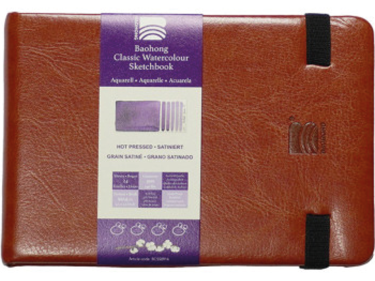 BAOHONG AQUARELLPAPIER CLASSIC SKETCHBOOK 9X14CM HOT PRESSED 24 BLATT 1