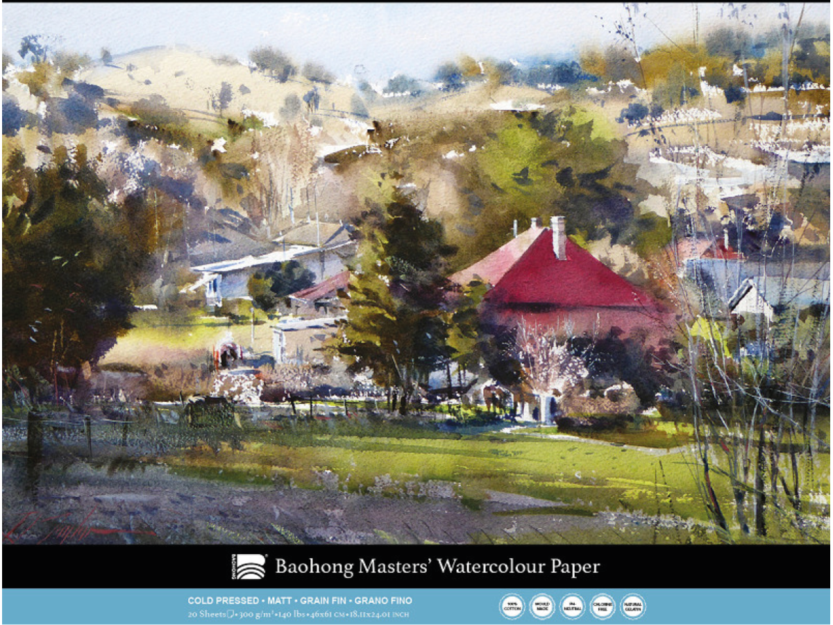 BAOHONG AQUARELLPAPIER 46X61CM 300GR MATT 20BLATT 1