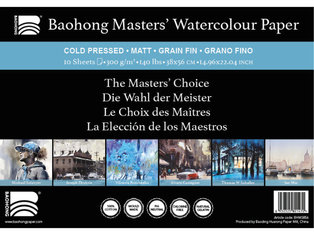 BAOHONG AQUARELLPAPIER 38X56CM 300GR MATT BOGEN 1