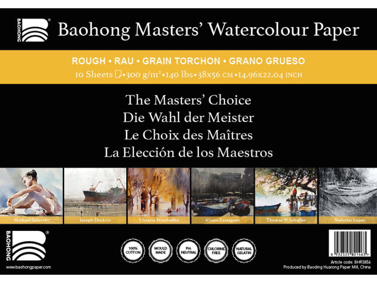 BAOHONG AQUARELLPAPIER 38X56CM 300GR RAU BOGEN 1