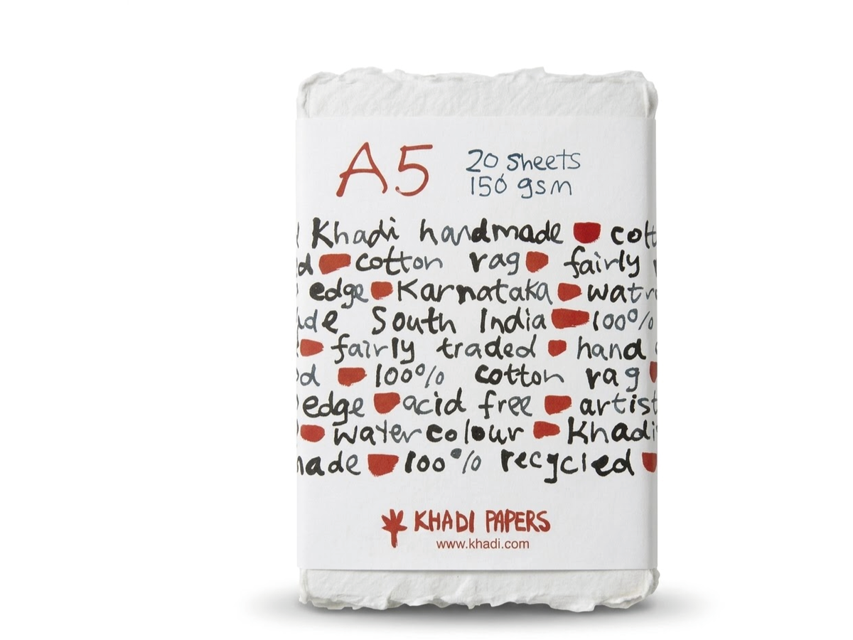 KHADI INDIA HADERNPAPIER 150G/M² A5 20 BLATT 1