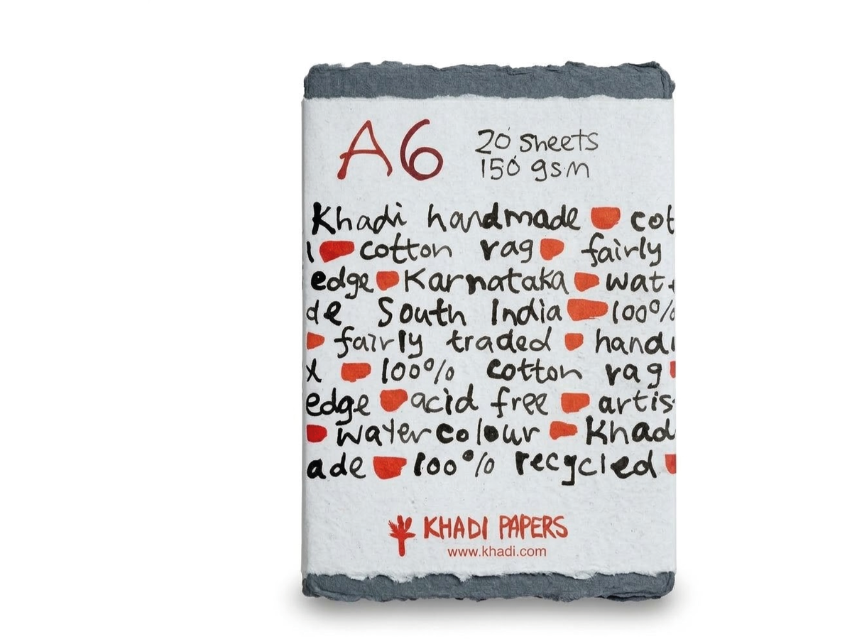 KHADI INDIA HADERNPAPIER A6 150G/M² MEDIUM 20 BLATT DUNKELGRAU 1