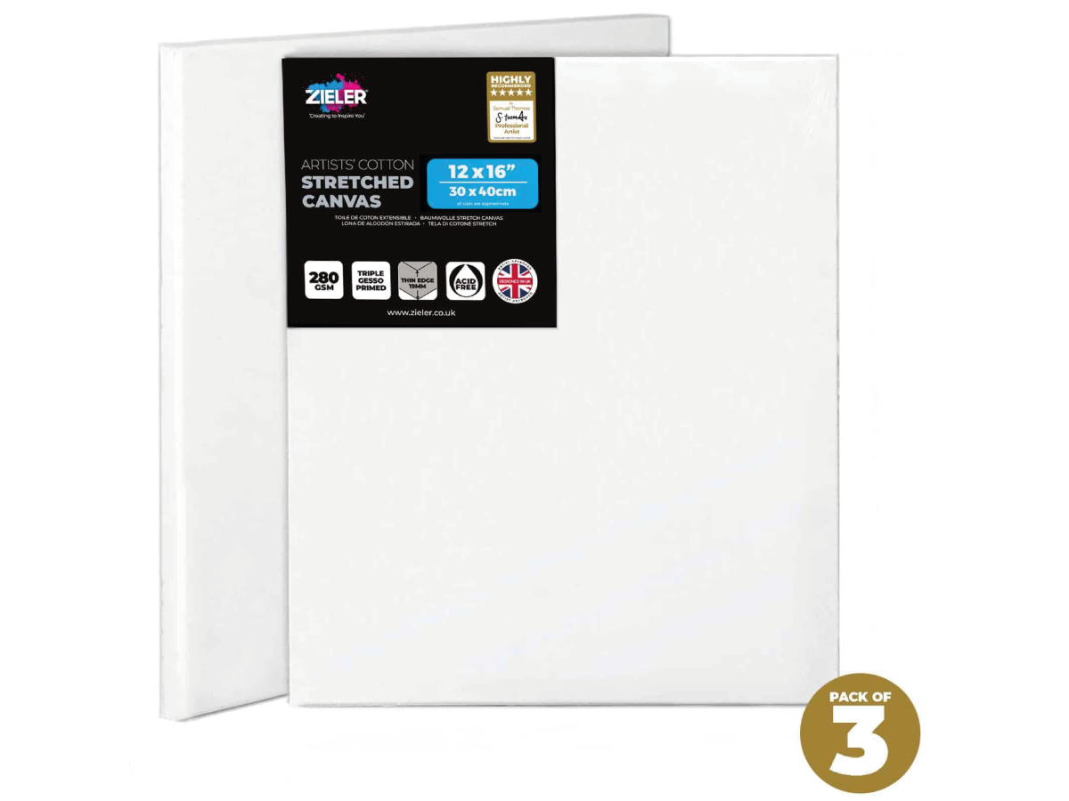 ZIELER PREMIUM KATOEN SCHILDERSDOEK 30X40CM SET 3X 1