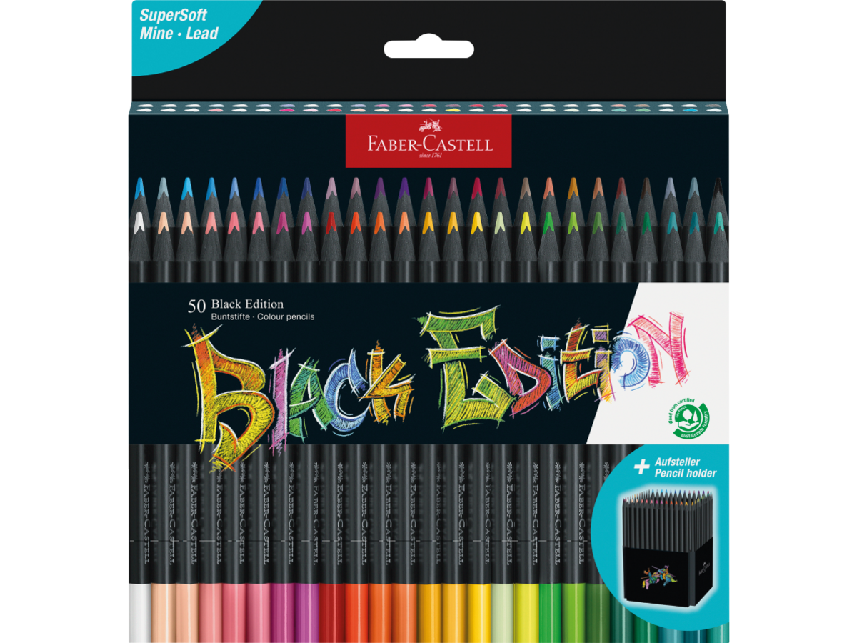 FABER-CASTELL BLACK EDITION KLEURPOTLODENSET 50X 1