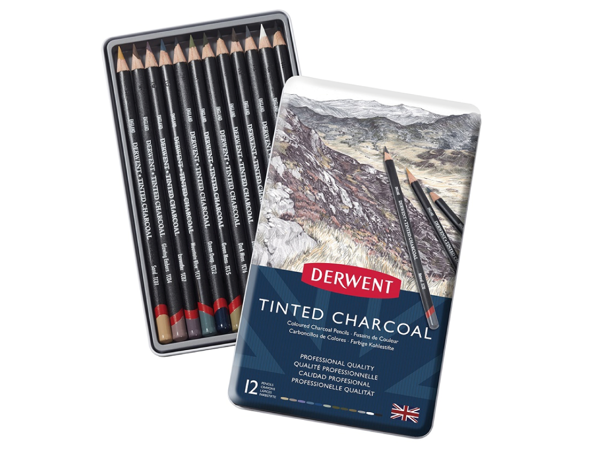 DERWENT TINTED CHARCOAL SET 12X 1