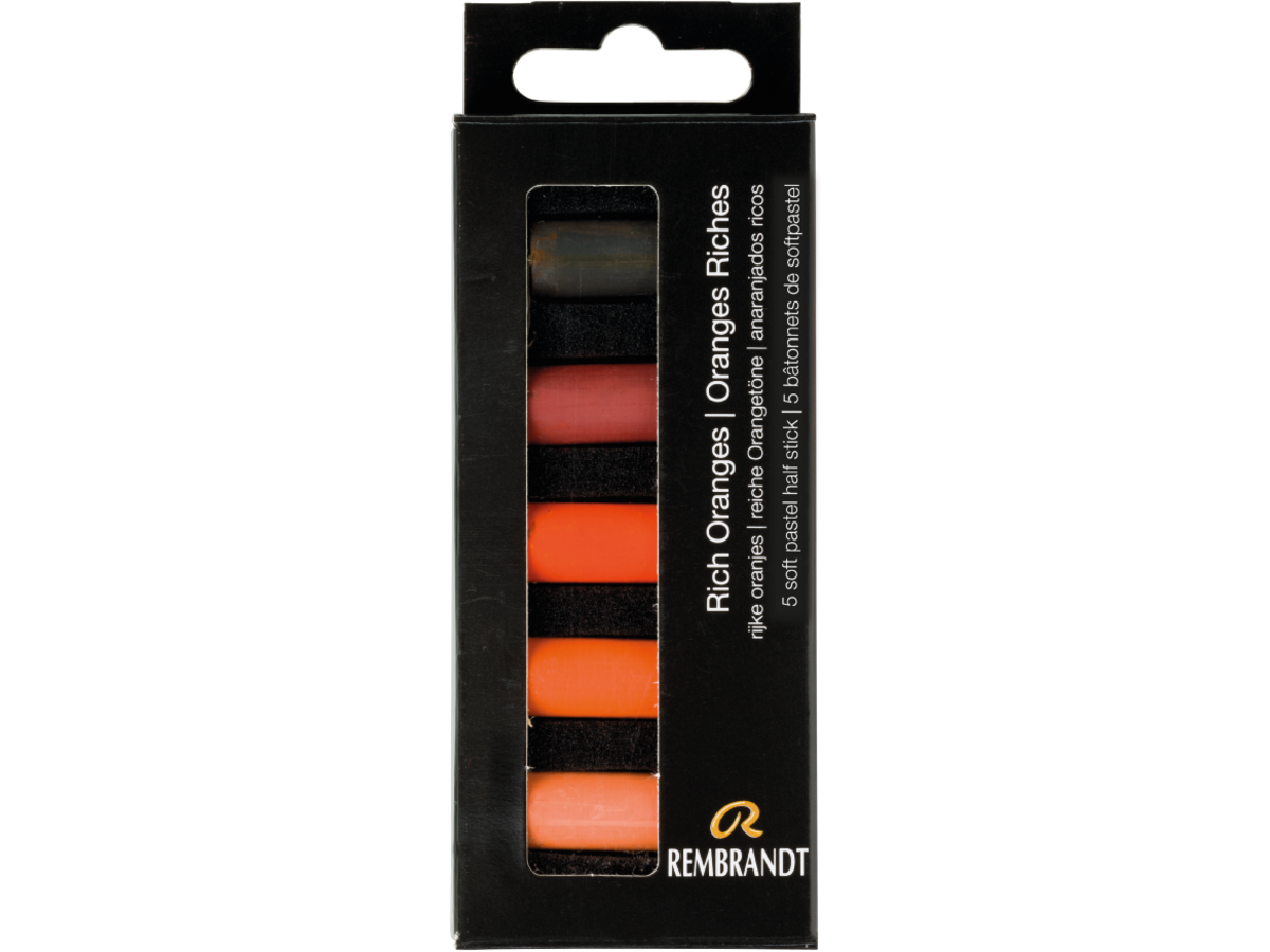 REMBRANDT SOFTPASTEL SET RICH ORANGES HALBE KREIDEN 5X 1