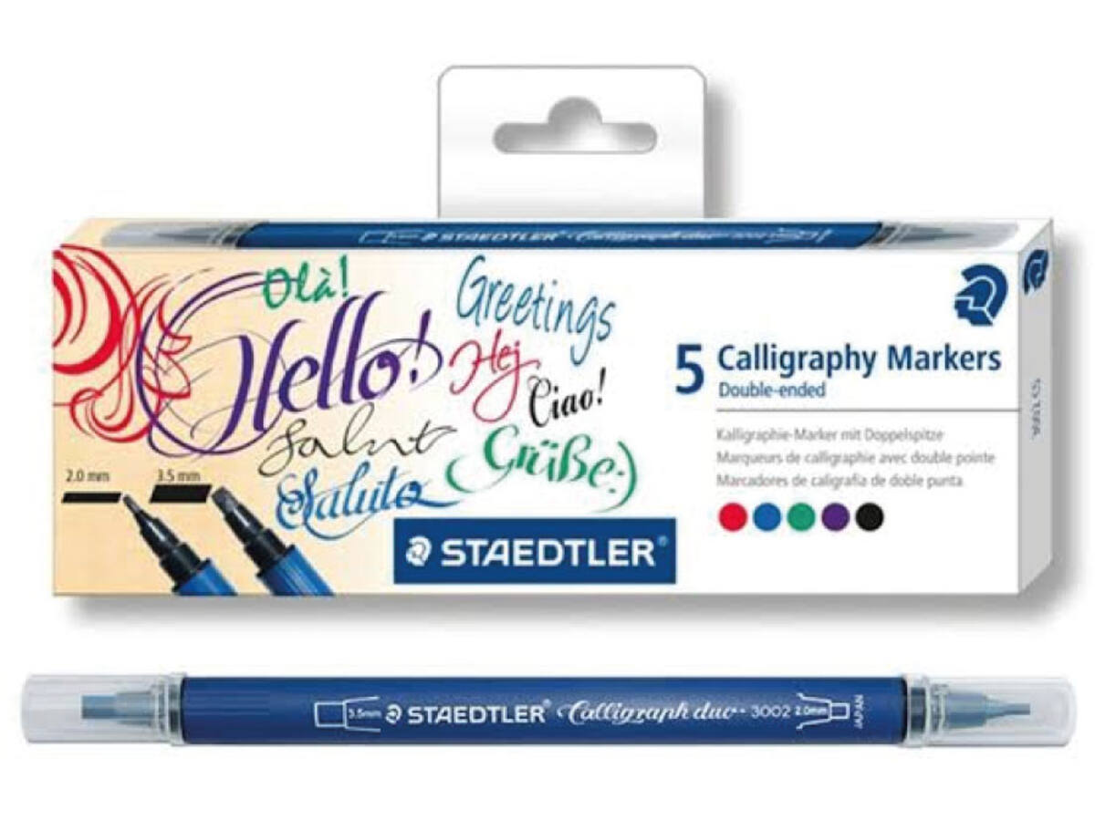 STAEDTLER CALLIGRAPHY MARKERS SET 5 STUKS OP=OP 1
