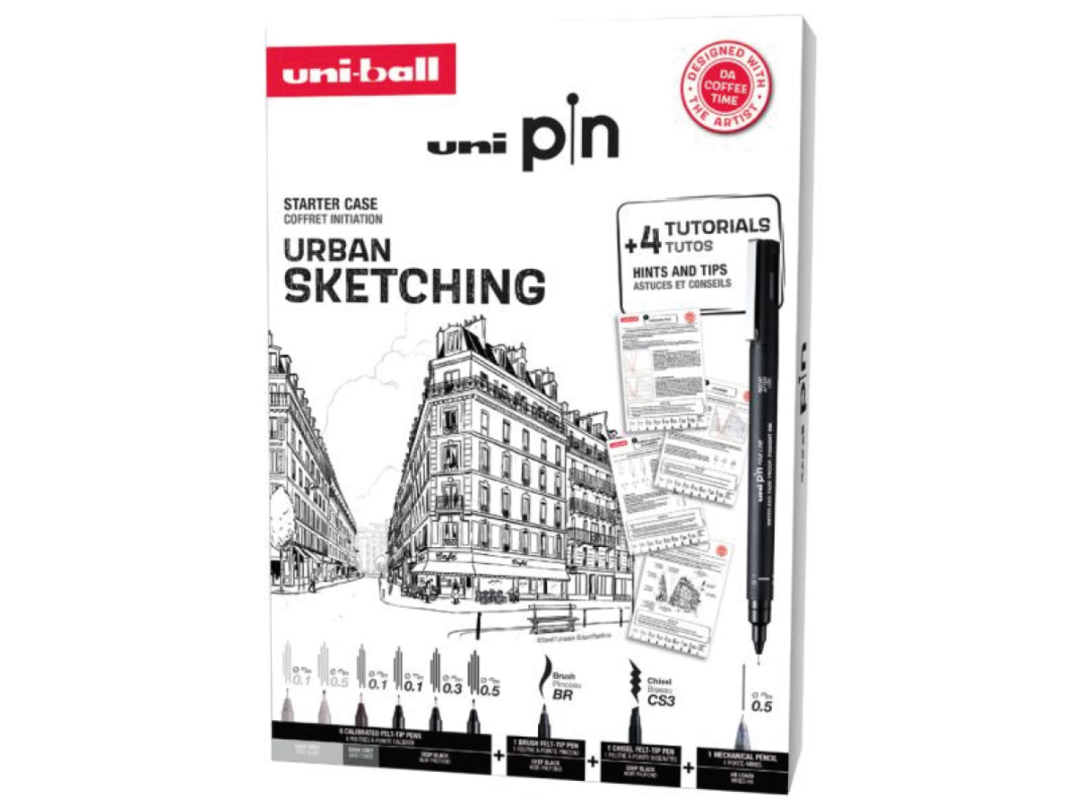 UNI PIN FINELINERS SET LETTERING 9X 1