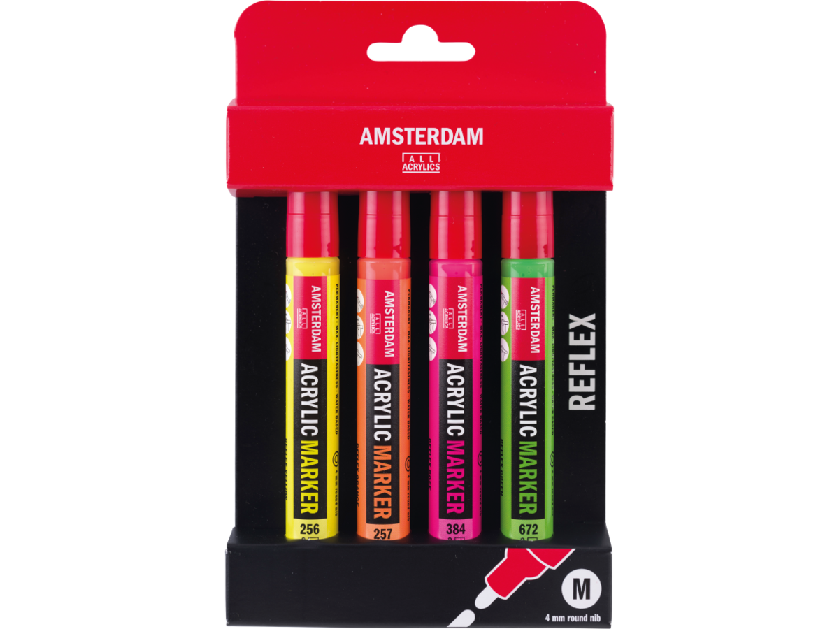AMSTERDAM ACRYL MARKER SET 4 STÜCK REFLEX 1