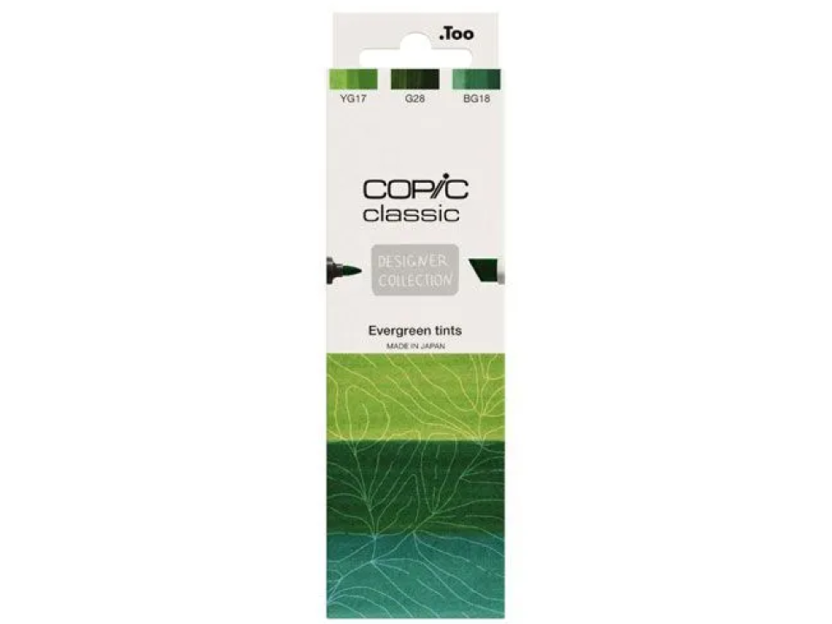 COPIC CLASSIC MARKER SET DESIGNER COLLECTION EVERGREEN TINTS 3X 1