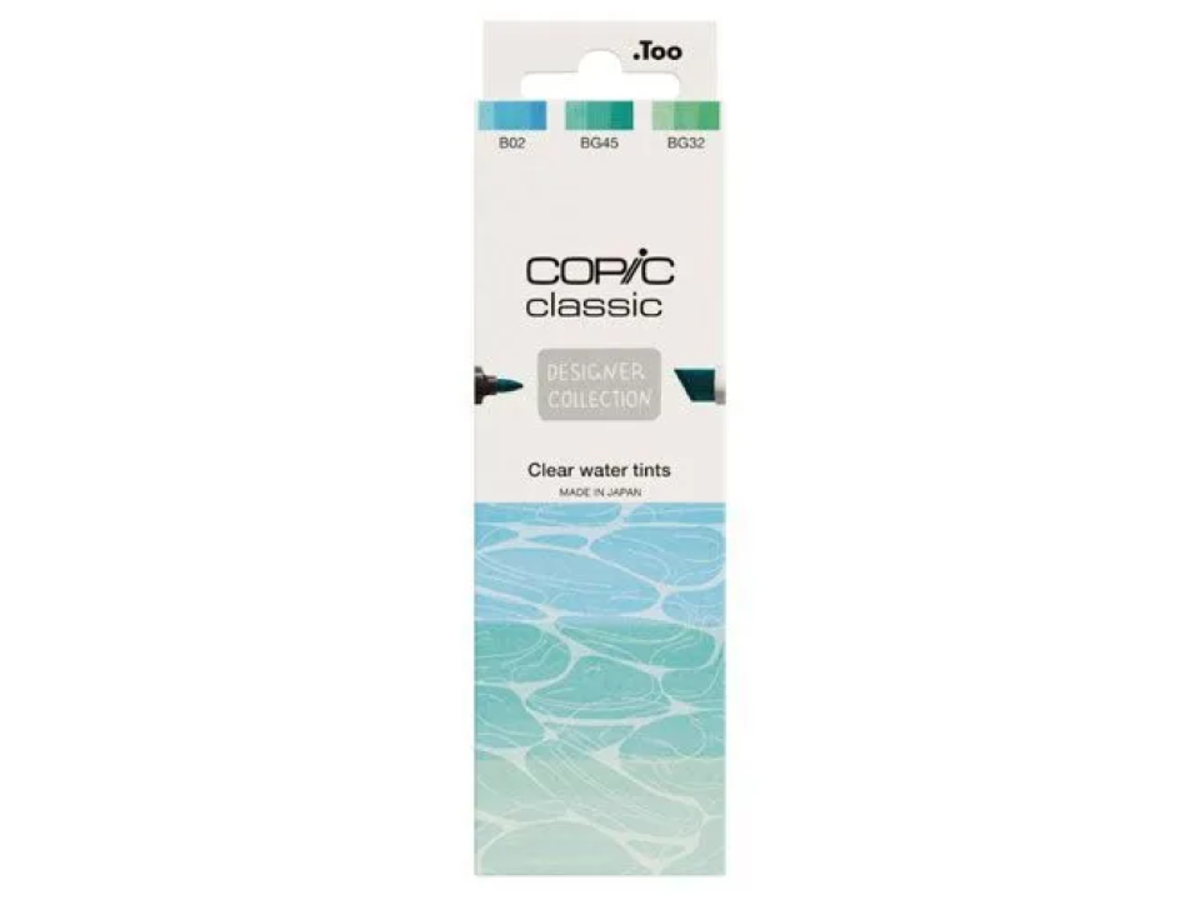COPIC CLASSIC MARKER SET DESIGNER COLLECTION CLEAR WATER TINTS 3X 1