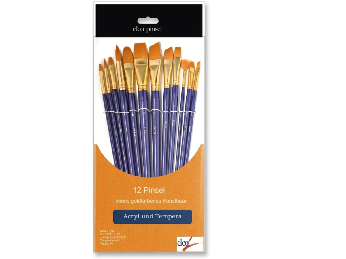 PENSELENSET BLAUW MEDIUM 12X SYNTHETISCH 1