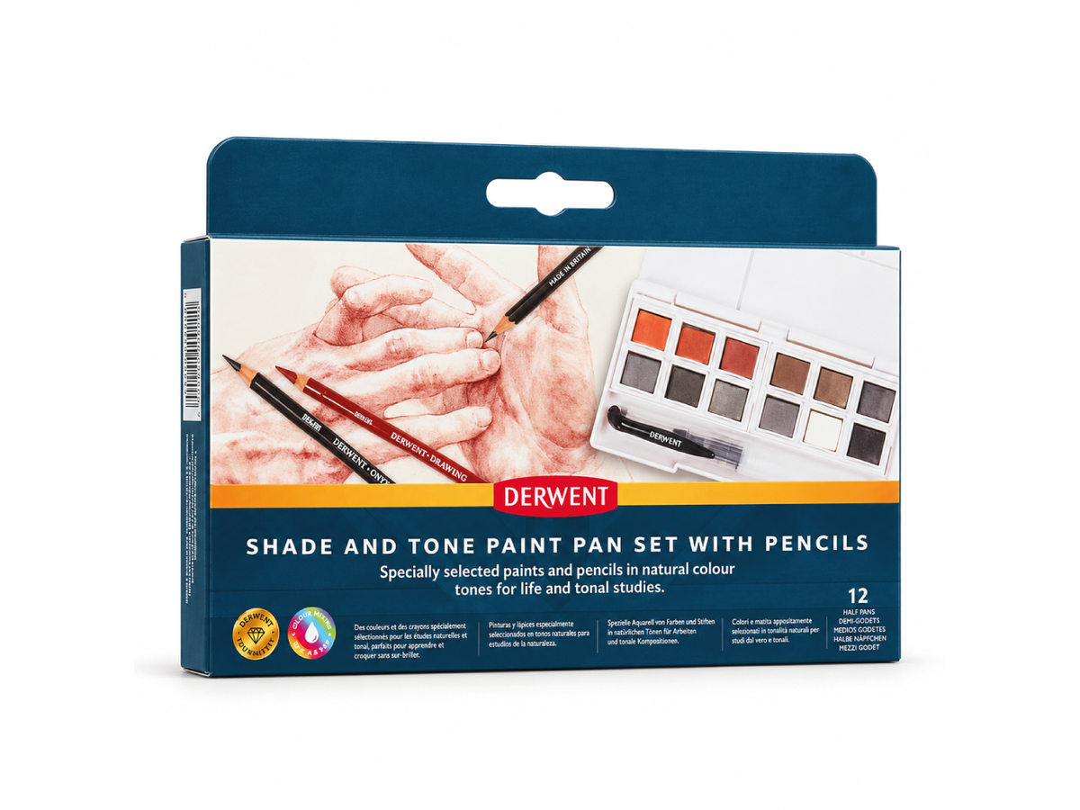 DERWENT SHADE AND TONE PAINT PAN MIXED MEDIA SET 1
