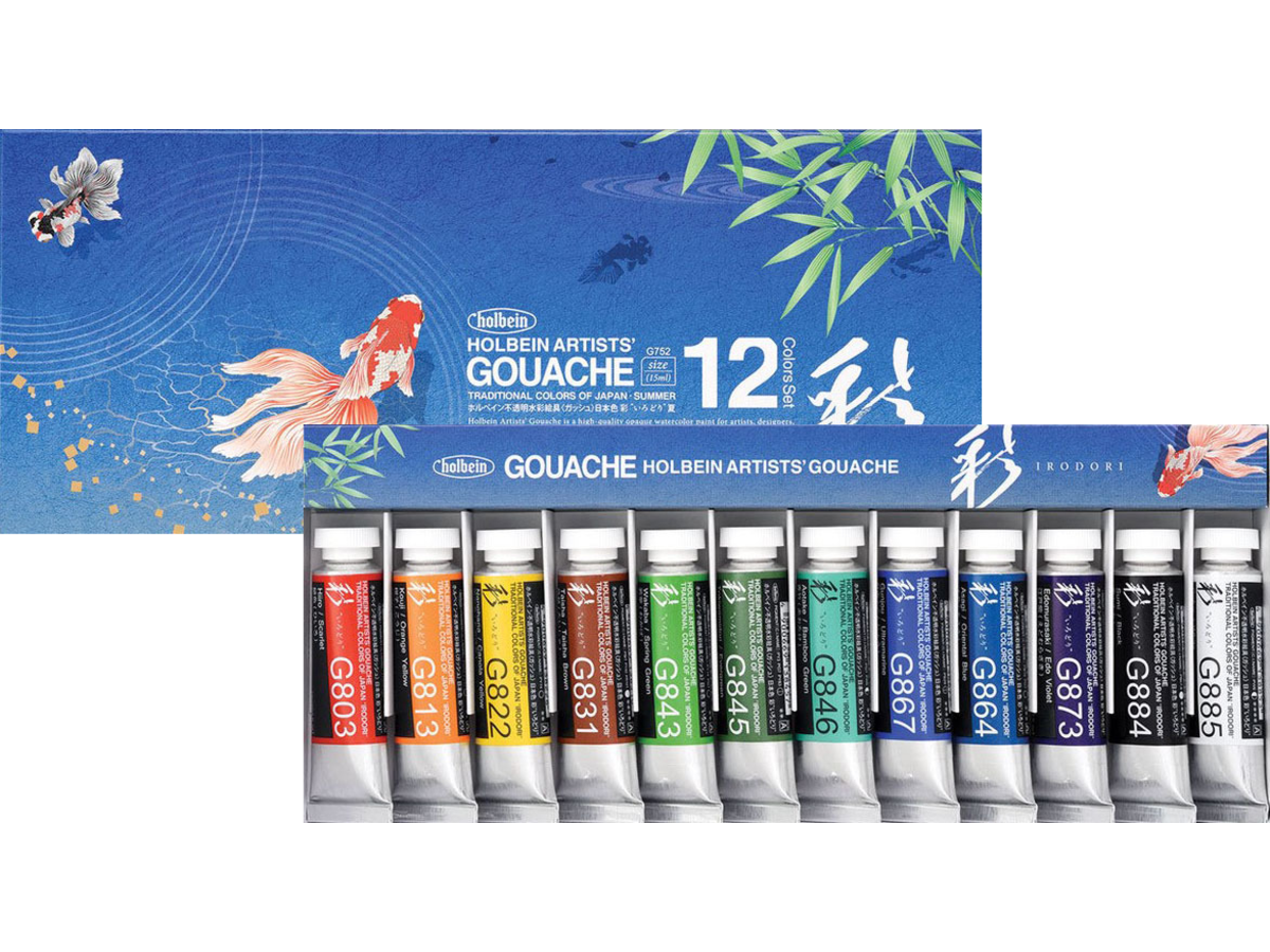 HOLBEIN ARTISTS' GOUACHE IRODORI SUMMER 15ML SET 12X 1