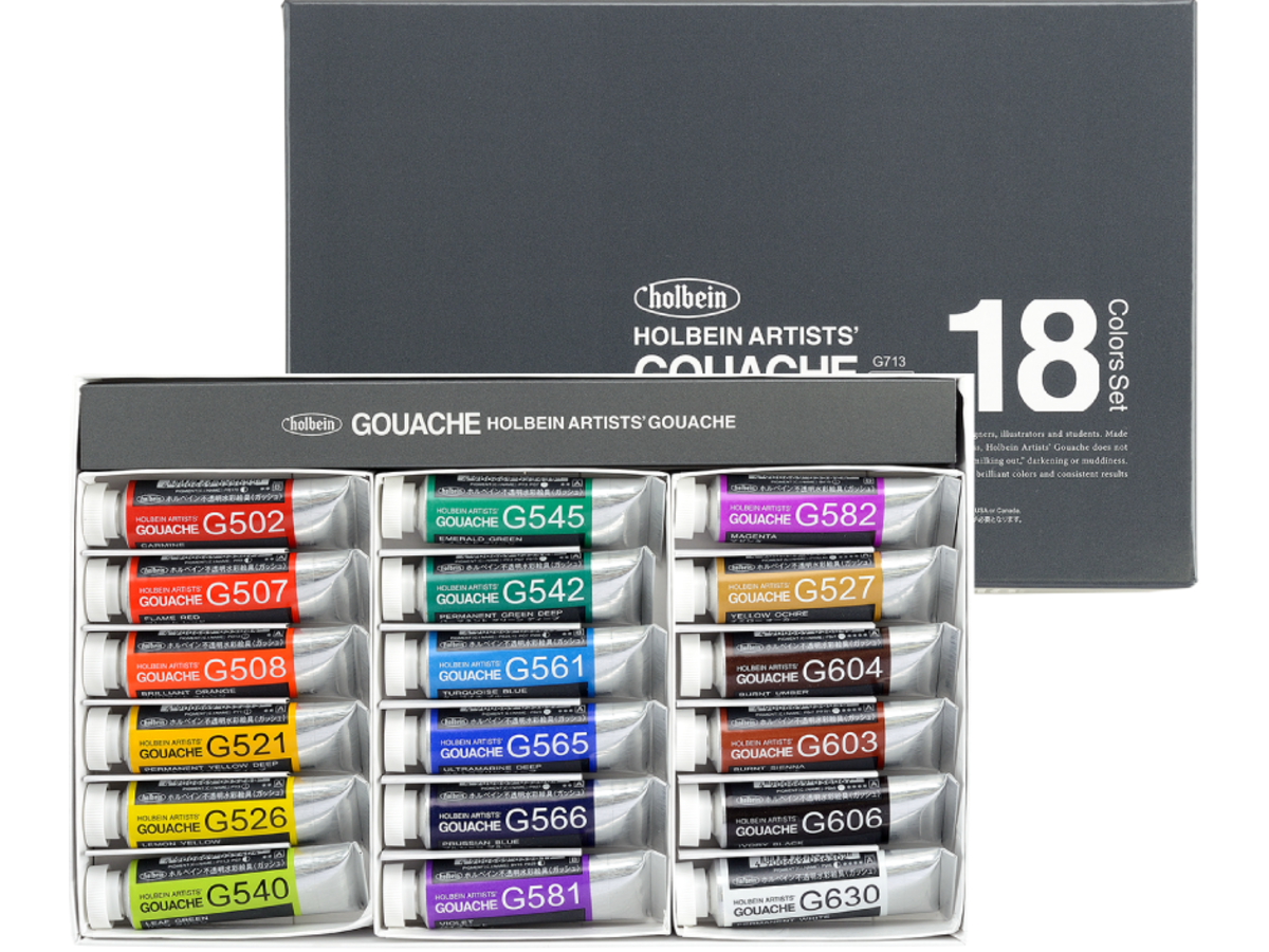 HOLBEIN ARTISTS' GOUACHE G713 15ML SET 18X 1