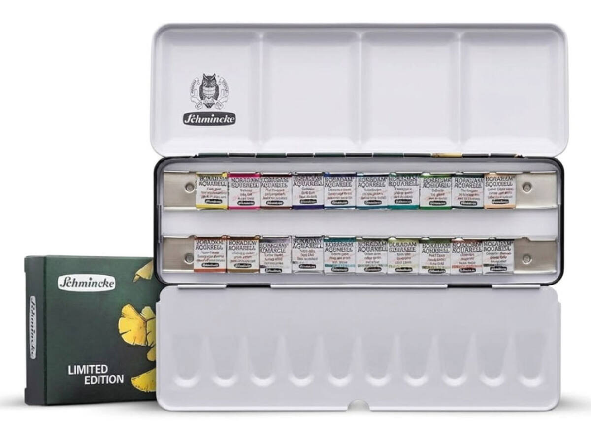 SCHMINCKE HORADAM AQUARELLFARBEN GINGKO BOX 20X 1/2 NÄPFCHEN 1