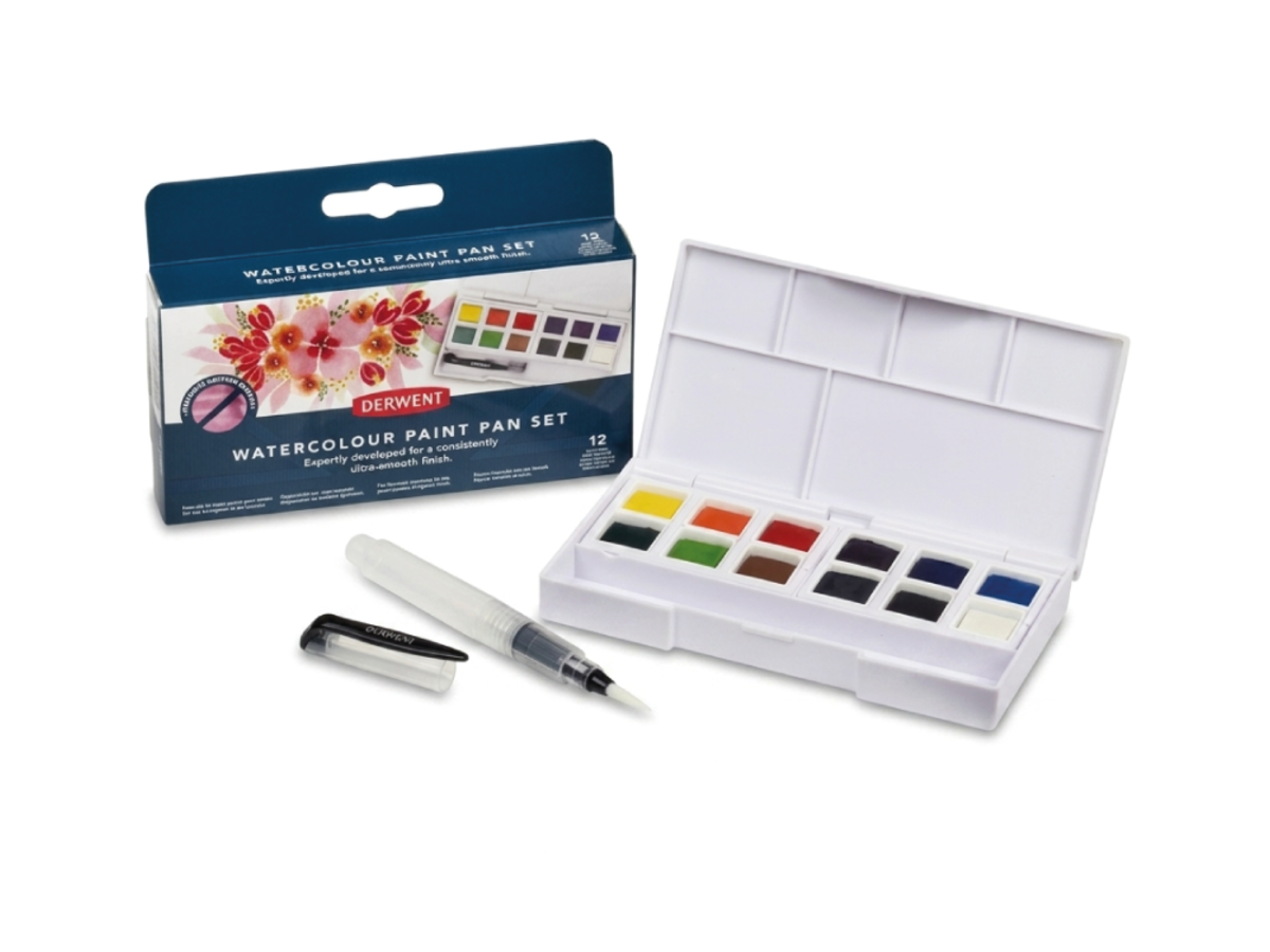 DERWENT AQUARELLFARBEN SET WATERCOLOUR 12 NÄPFCHEN 1