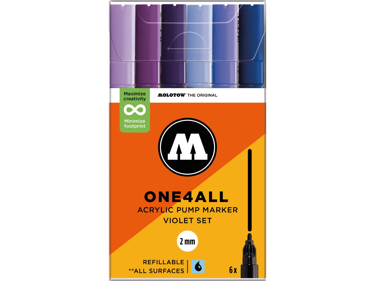 MOLOTOW ONE4ALL MARKERSET 127HS 2MM VIOLET 6X 1