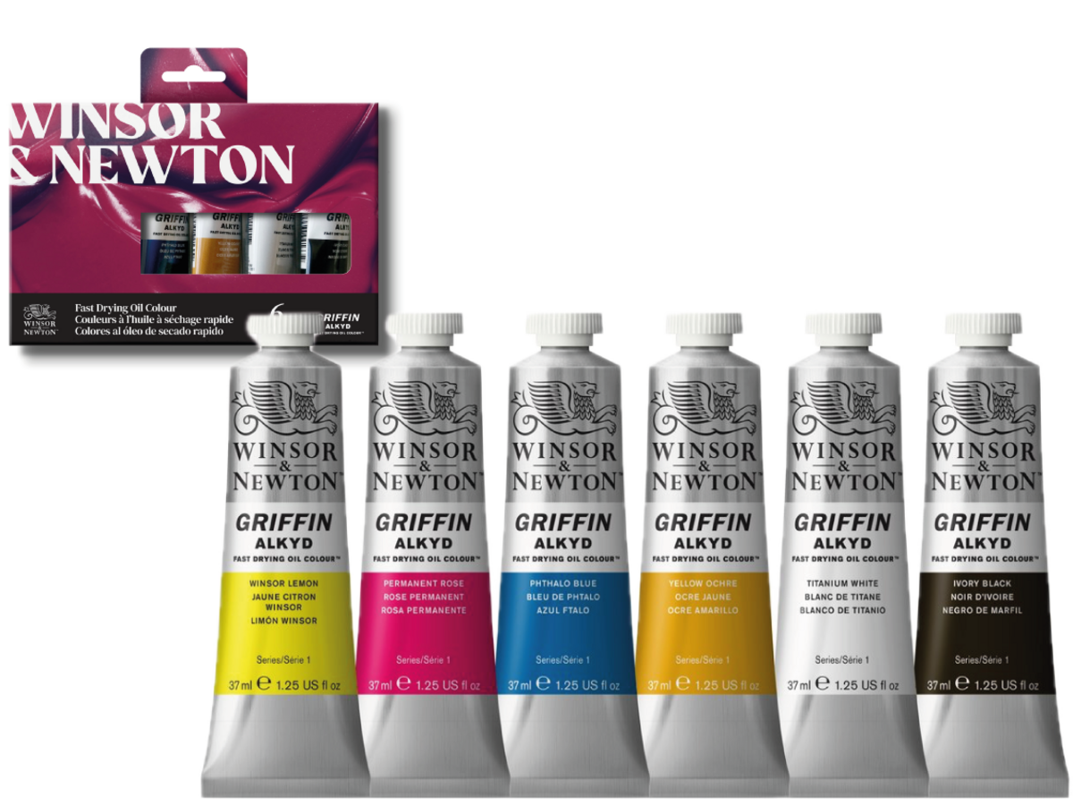 WINSOR & NEWTON GRIFFIN ALKYDÖLFARBEN SET 6 X 37ML 1