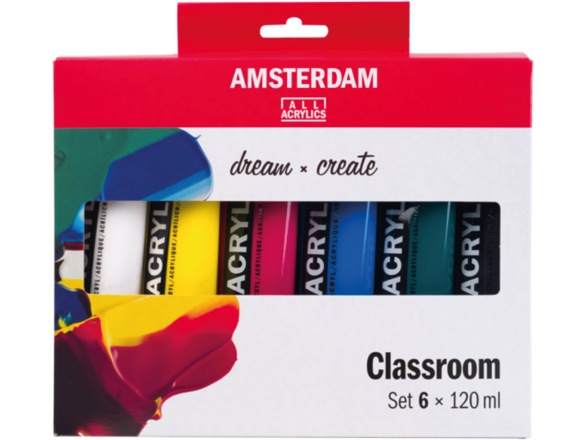 TALENS AMSTERDAM 6 x 120ML CLASSROOM ACRYLSET 1