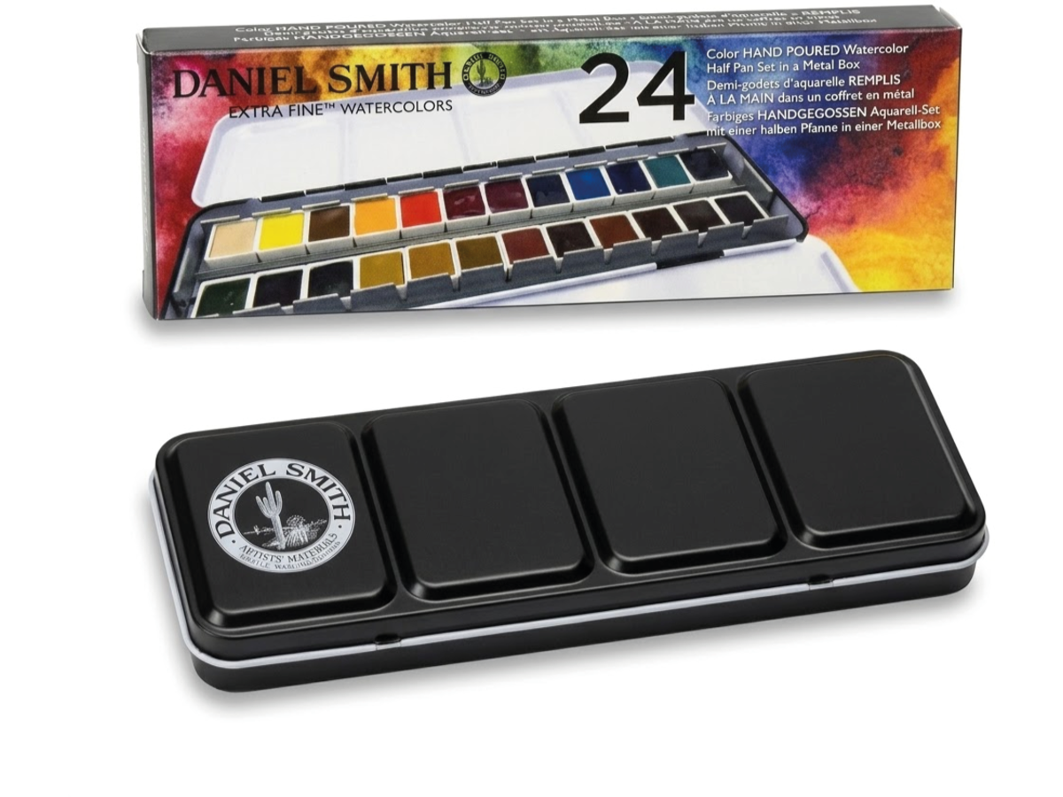 DANIEL SMITH WATERCOLOUR SET 24X 1/2 NAP 1
