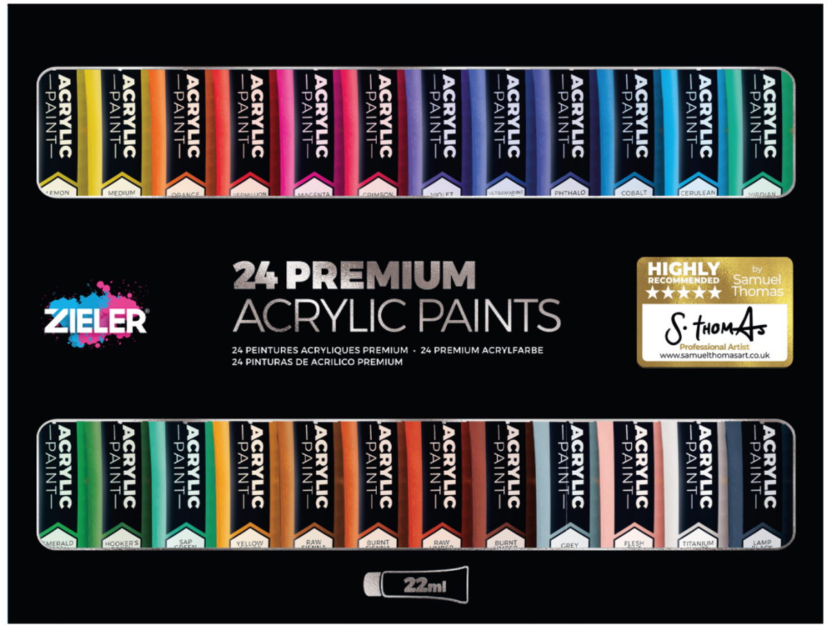 ZIELER ACRYLFARBENSET 24 X 22ML 1
