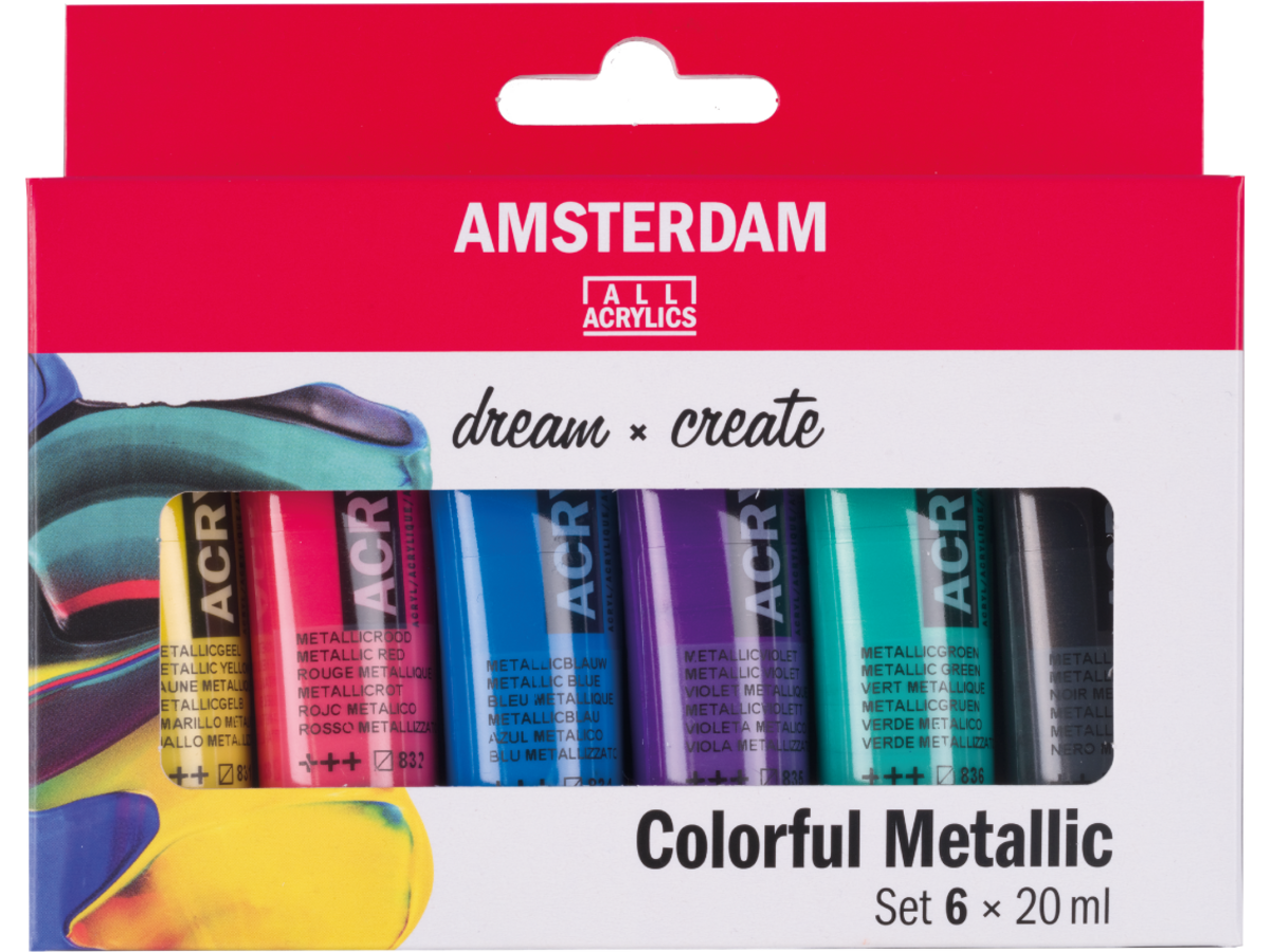 AMSTERDAM STANDARD SERIES ACRYLFARBEN SET 6 X 20ML METALLIC 1