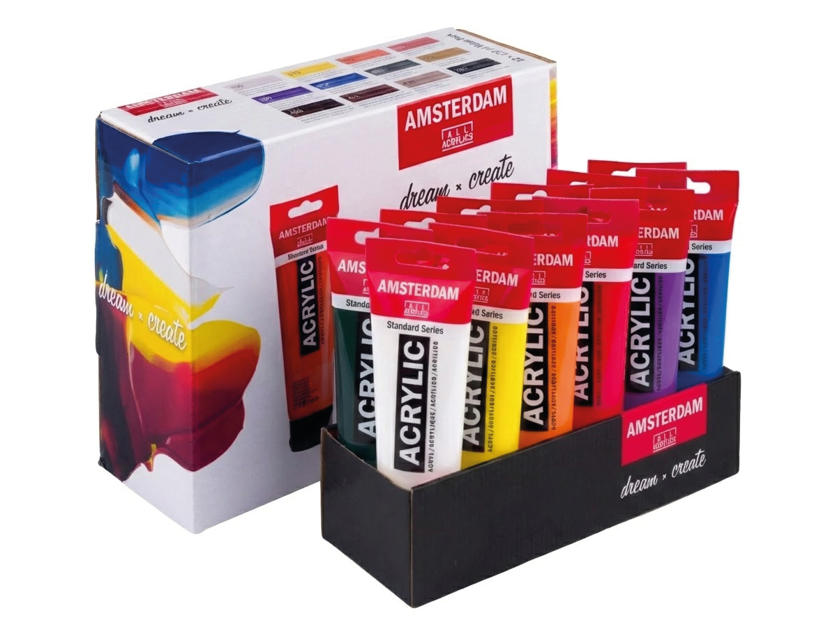 TALENS AMSTERDAM ACRYLFARBEN SET 12 × 120 ML 1