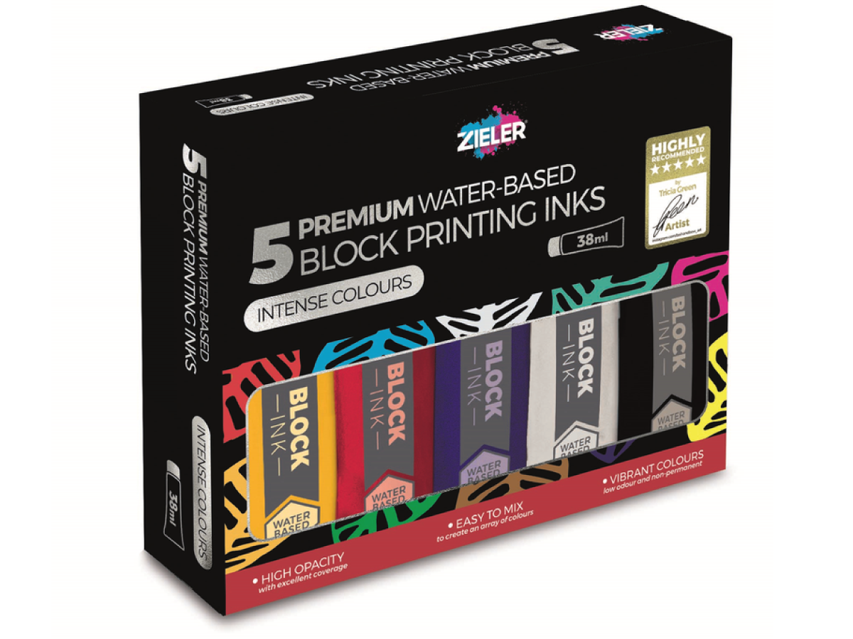 ZIELER BLOCK PRINTING INK SET 5X 38ML 1