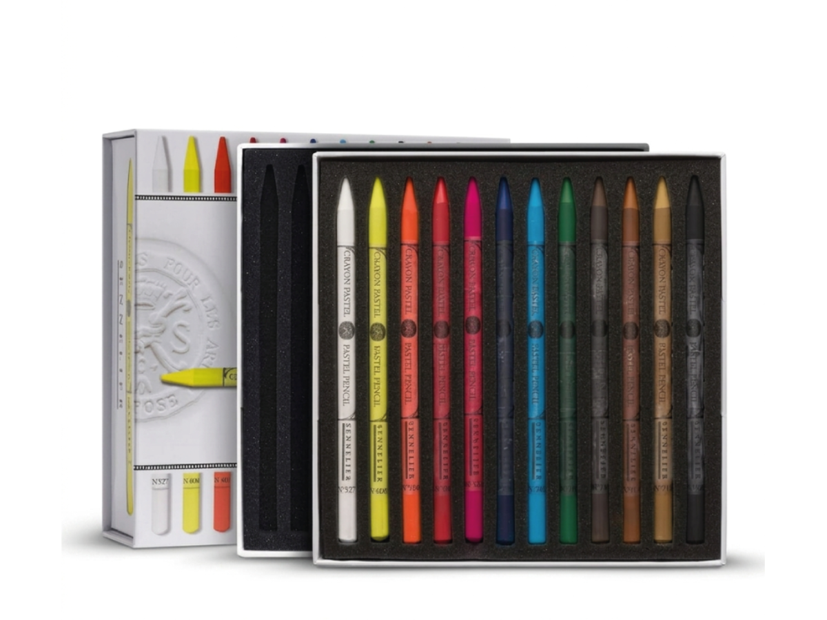 SENNELIER PASTELPOTLODEN SET 12X + 12 LEGE VAKKEN 1