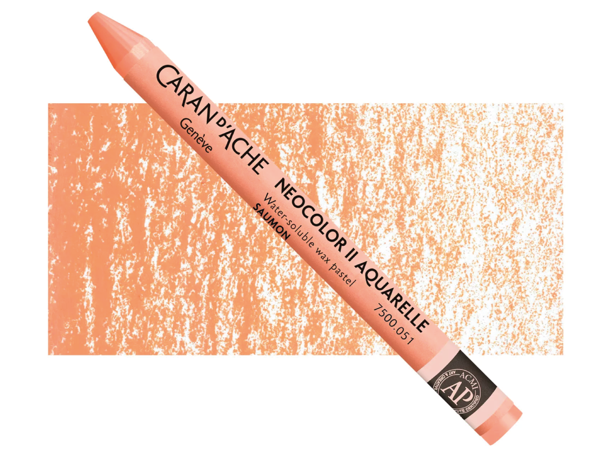 NEOCOLOR II WASSERVERMALBARE WACHSMALSTIFTE EINZELN 051 LACHSROT 1