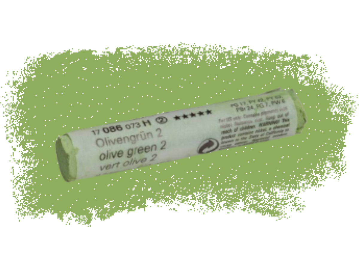 SCHMINCKE WEICHE KÜNSTLER PASTELLFARBE OLIVENGRÜN 2 086H 1