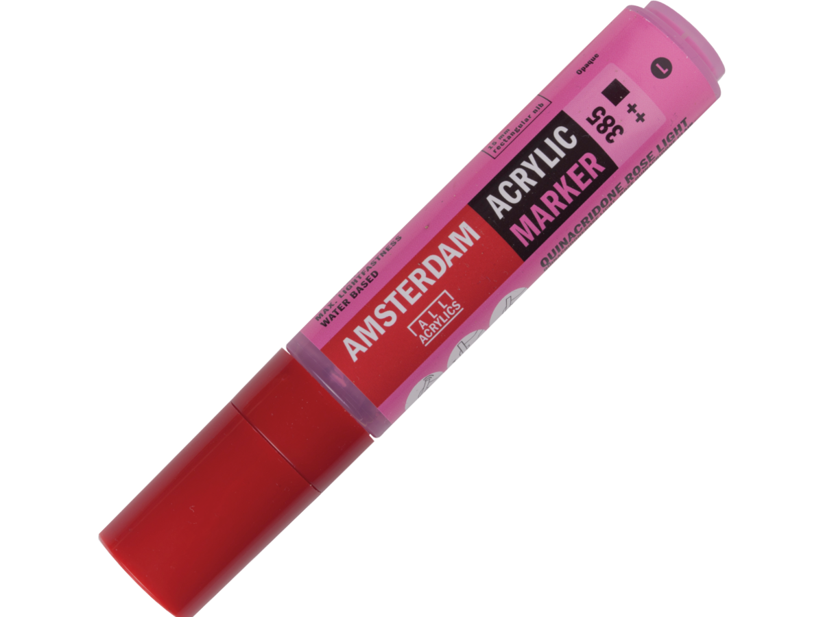 AMSTERDAM ACRYL MARKER 15MM KANTIG CHINACRIDONROSA HELL 1
