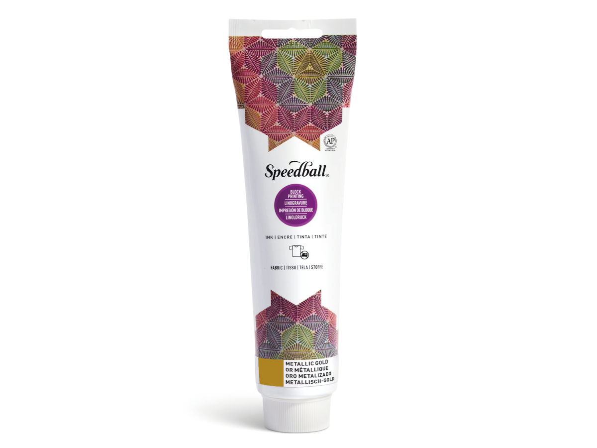SPEEDBALL FABRIC BLOCKPRINTING INK 148ML METALLIC GOLD 1