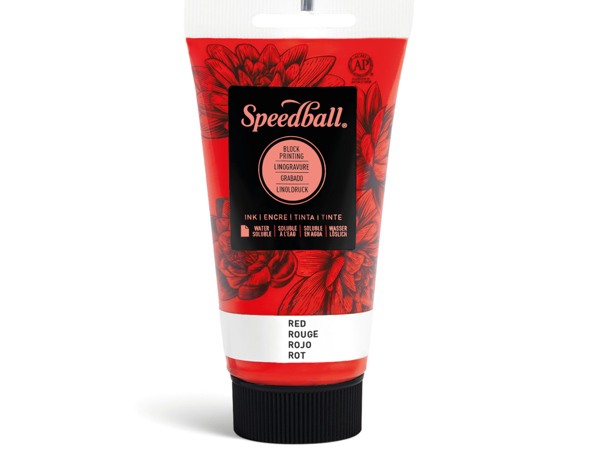 SPEEDBALL WATER-SOLUBLE BLOCKPRINTING INK 75ML ROT 1