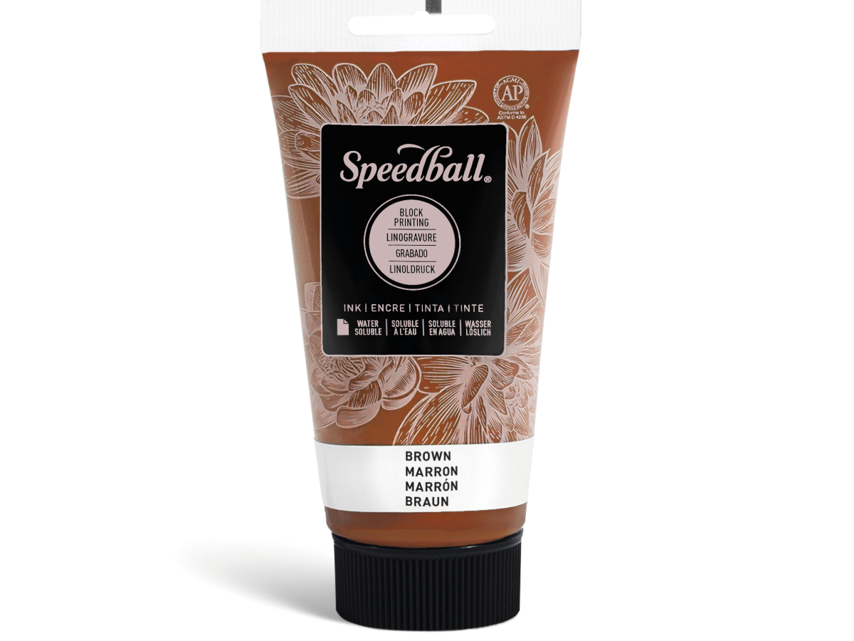 SPEEDBALL WATER-SOLUBLE BLOCKPRINTING INK 75ML BRAUN 1