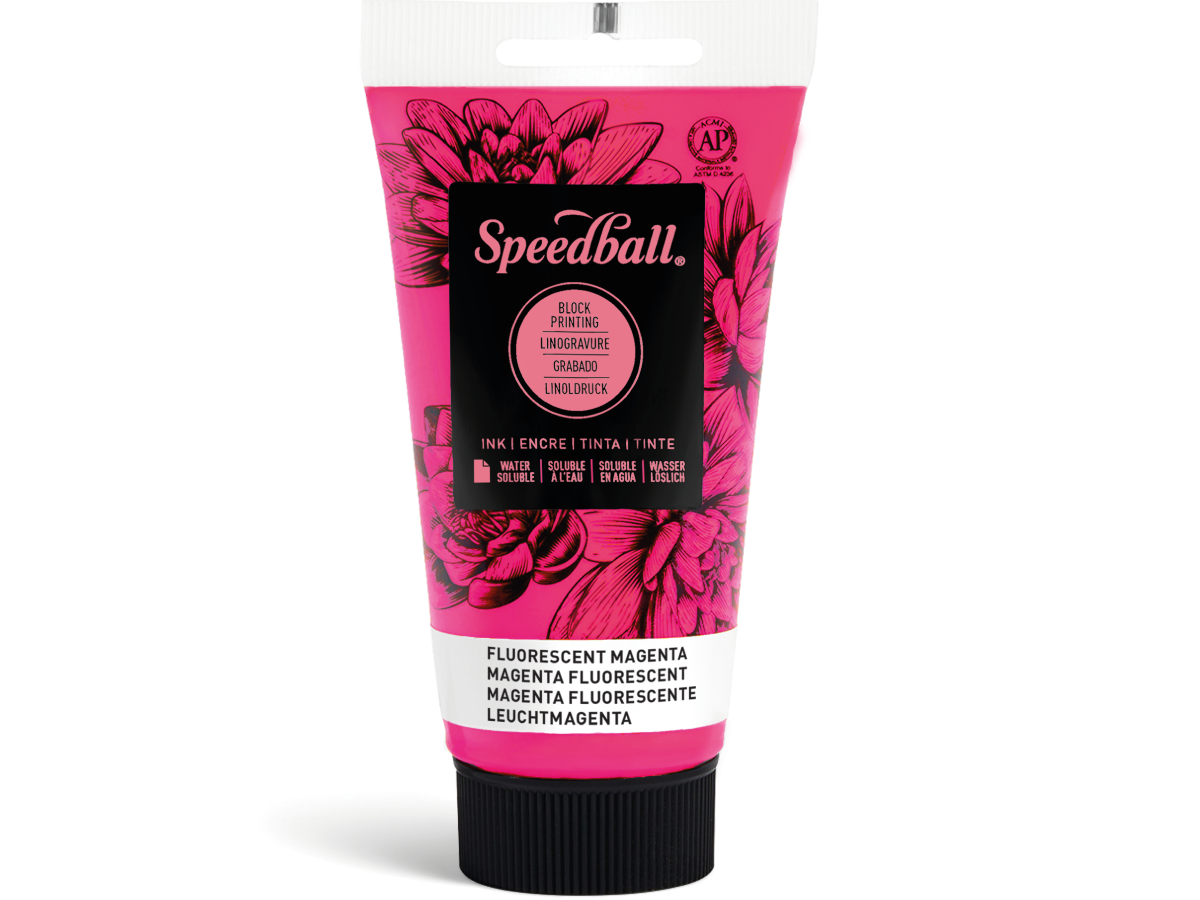 SPEEDBALL WATER-SOLUBLE BLOCKPRINTING INK 75ML LEUCHTMAGENTA 1
