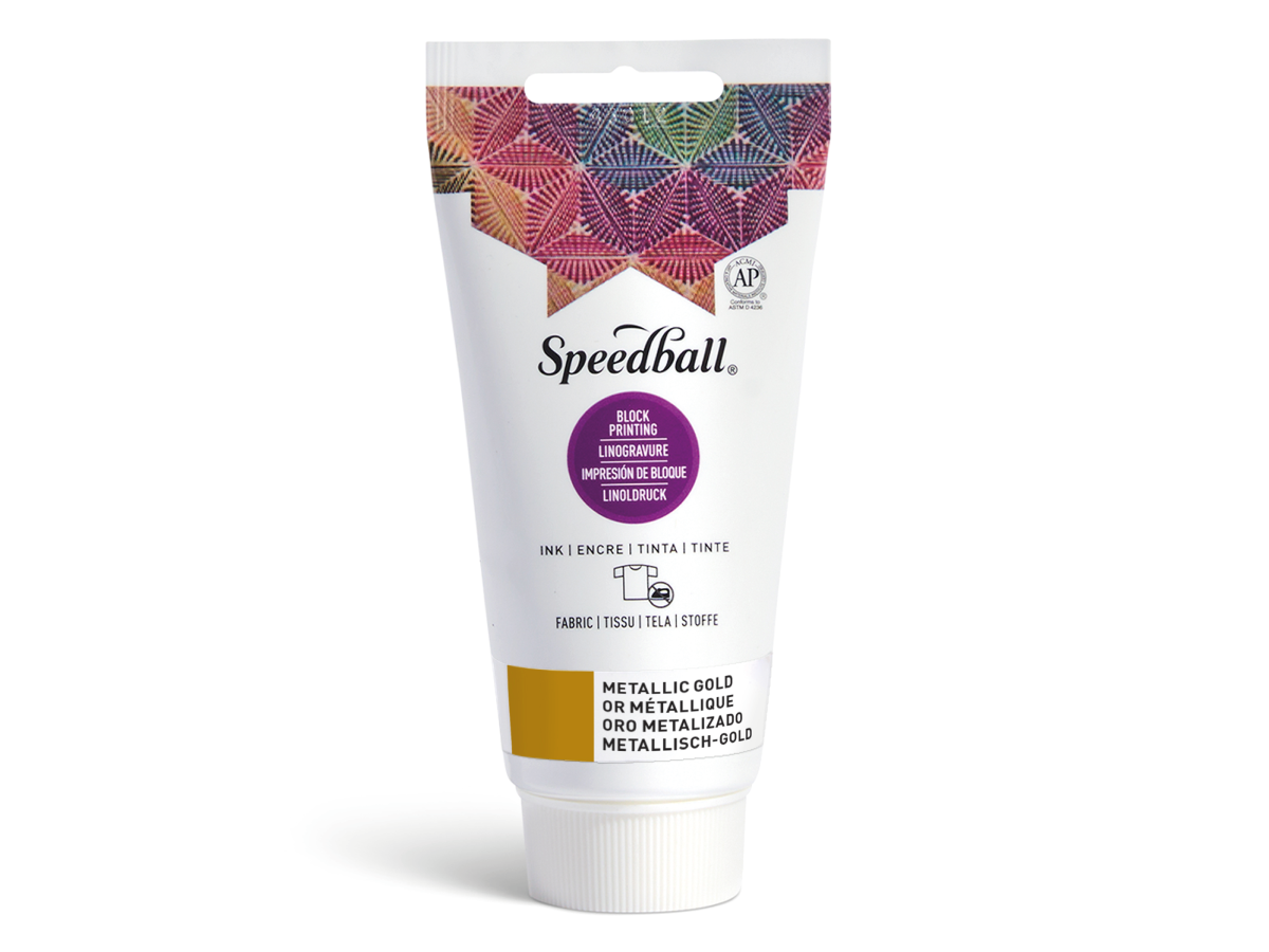 SPEEDBALL FABRIC BLOCKPRINTING INK 75ML METALLIC GOLD 1