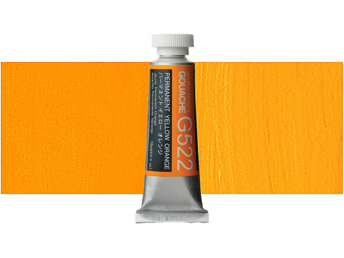 HOLBEIN ARTISTS' GOUACHE 15ML PERMANENT YELLOW ORANGE G522 1