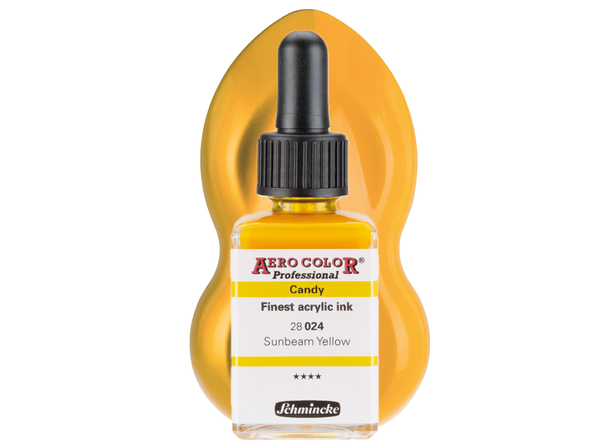 SCHMINCKE AERO COLOR ACRYLIC INK CANDY 28ML 024 SUNBEAM YELLOW 1