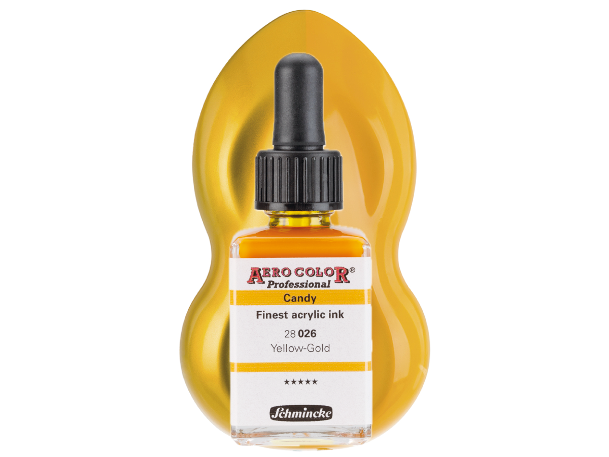 SCHMINCKE AERO COLOR ACRYLIC INK CANDY 28ML 026 YELLOW-GOLD 1