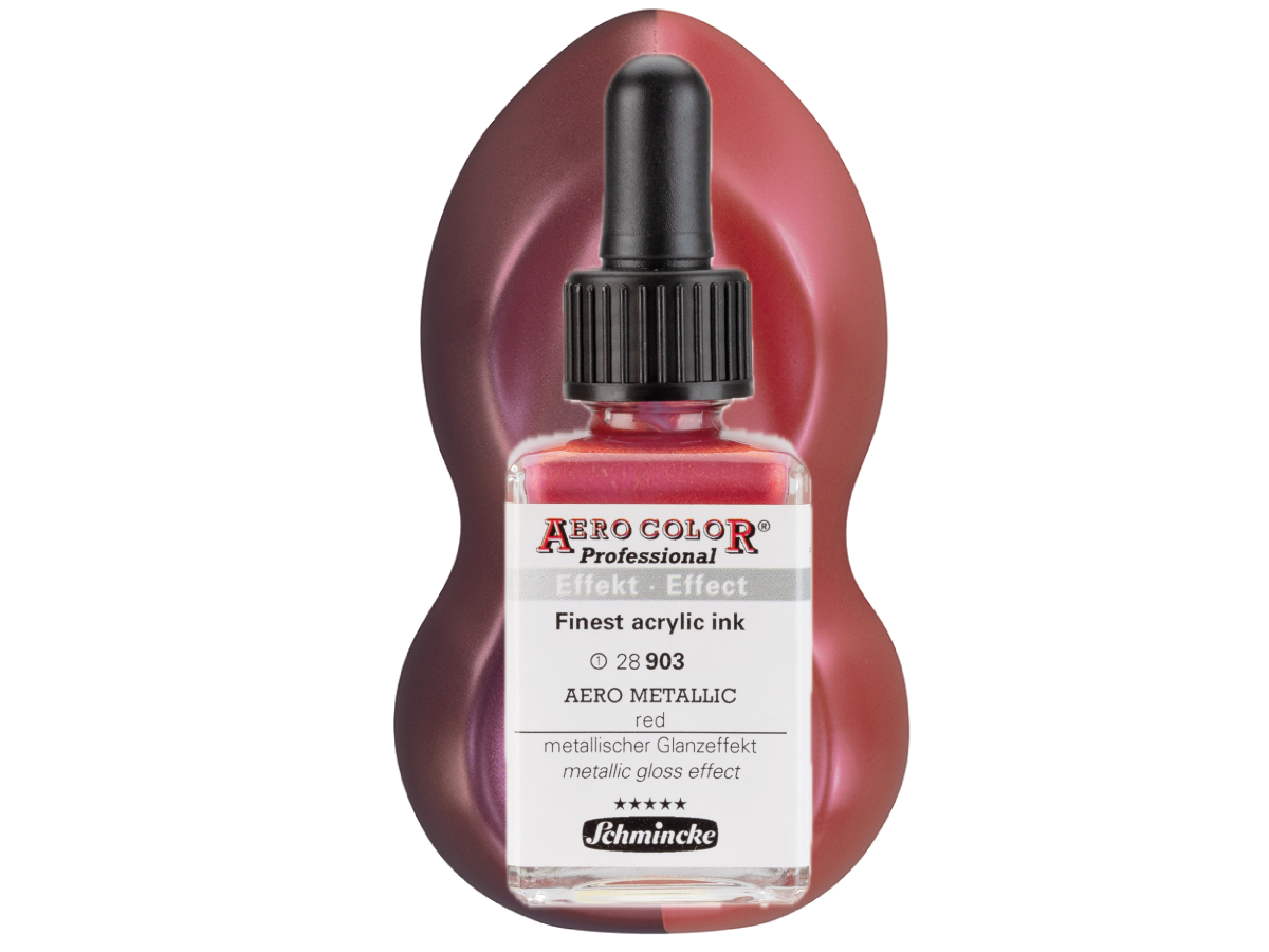 SCHMINCKE AERO COLOR ACRYLIC INK EFFECT 28ML 903 METALLIC RED 1