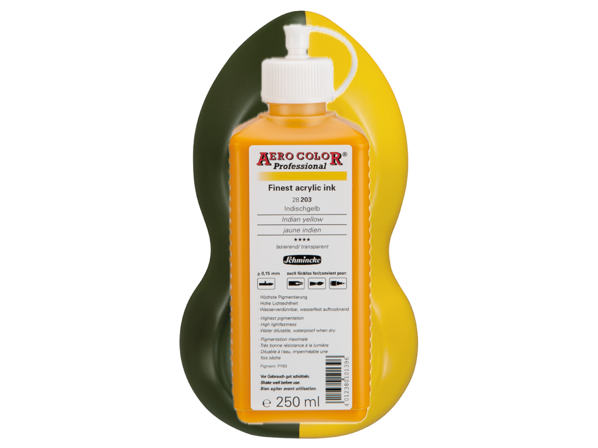 SCHMINCKE AERO COLOR ACRYLIC INK 250ML 203 INDIAN YELLOW 1