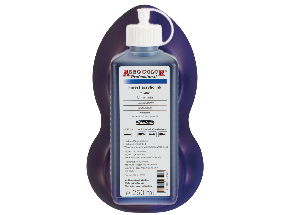 SCHMINCKE AERO COLOR ACRYLIC INK 250ML 402 ULTRAMARIN 1